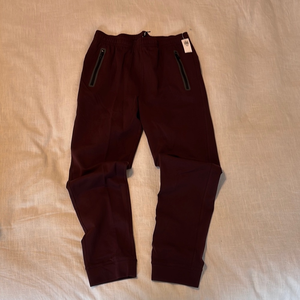 Old Navy Maroon Sweatpants Relaxed Fit Elastic Cuffs